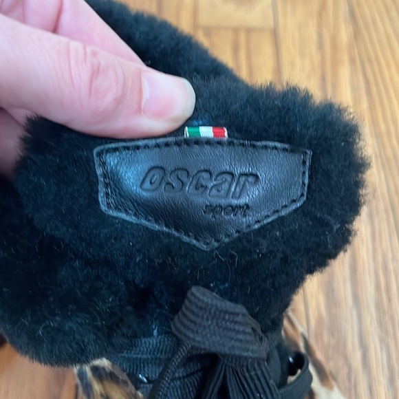 Oscar Sport Lace Up Kira Leopard Boots size 38 US 7-7.5 leather - Picture 4 of 9